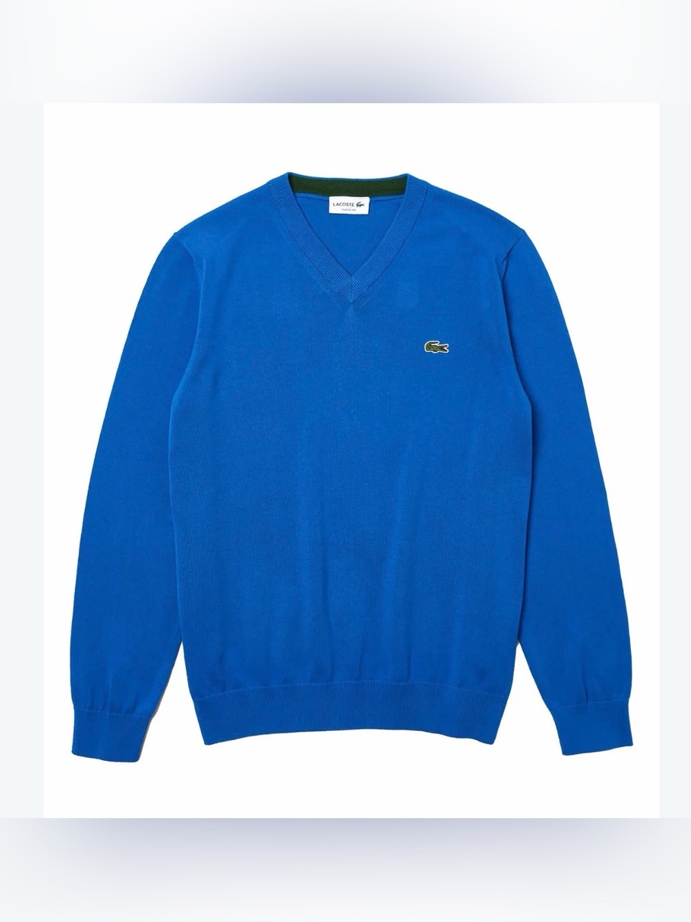 LACOSTE Boys V Neck Knit Pullover Sweater - 8